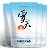 雪天未加碘青海湖鹽不含抗結劑家用調味食用鹽無碘鹽320g*4袋